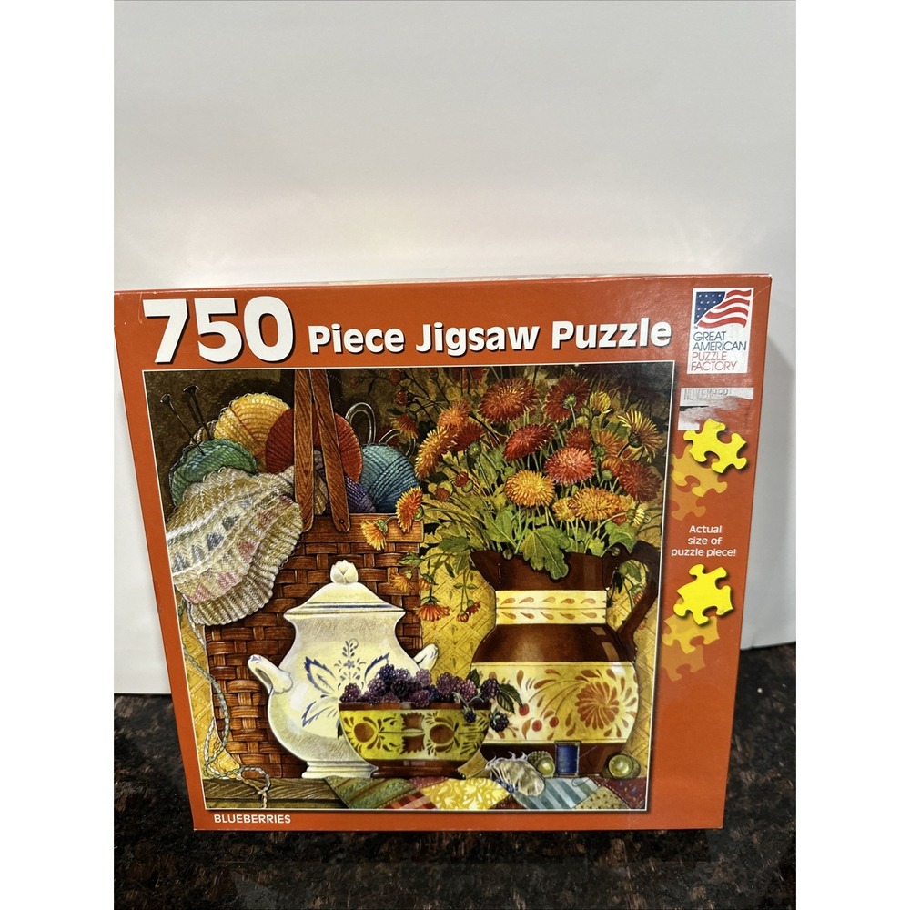 Great American Puzzle Co 750 Piece Jigsaw Puzzle Blueberries 2007 Art USA Made
